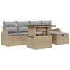 vidaXL Conjunto de Sof&aacute; de Jardim 6 unid. Bege vime PE