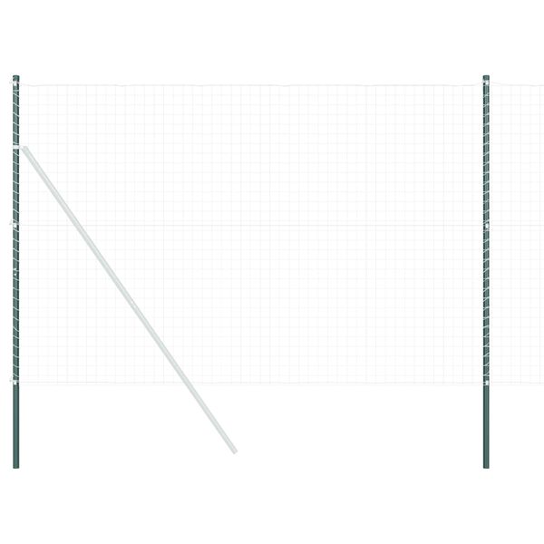 vidaXL Poste de Cerca 12 pcs Verde A&ccedil;o com Revestimento em P&oacute;