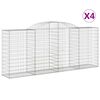 vidaXL Cestos gabi&atilde;o arqueados 4pcs 300x50x120/140cm ferro galvanizado