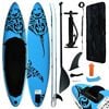 vidaXL Conjunto prancha de paddle SUP insuflável 305x76x15 cm azul