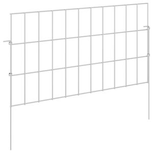 vidaXL Cerca de Jardim com Estacas 48 unid. 55 x 30 cm A&ccedil;o Galvanizado