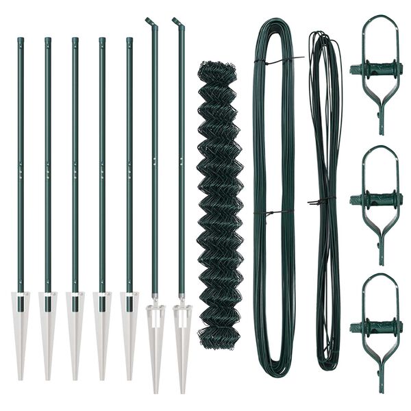 vidaXL Poste de Cerca Verde 10 x 1,6 m (malha de 40 x 40 mm) A&ccedil;o e PVC