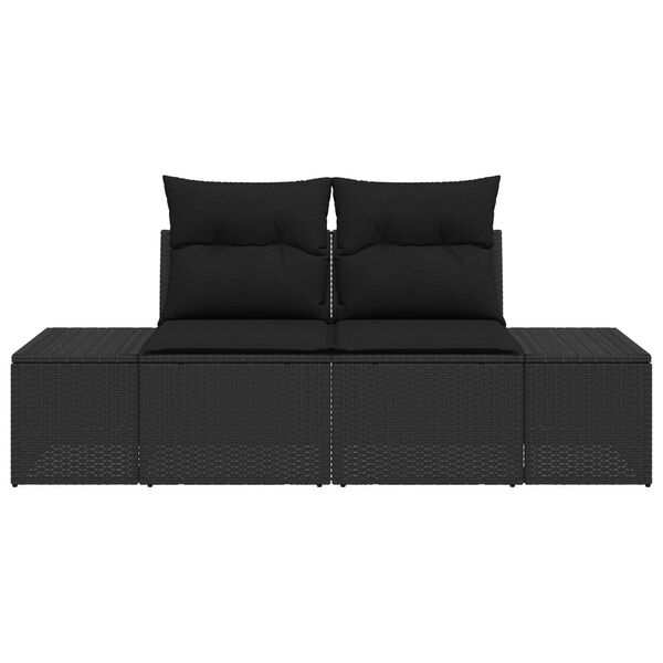vidaXL Sofá de jardim Preto 123 x 62 x 69cm vime PE