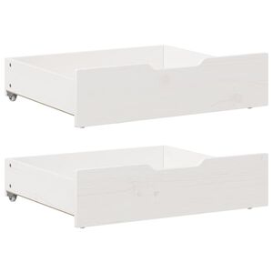 vidaXL Gavetas para cama 2 pcs 65x55x17 cm pinho maciço branco