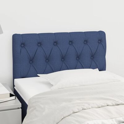 vidaXL Cabeceira de cama tecido 80x7x78/88 cm azul