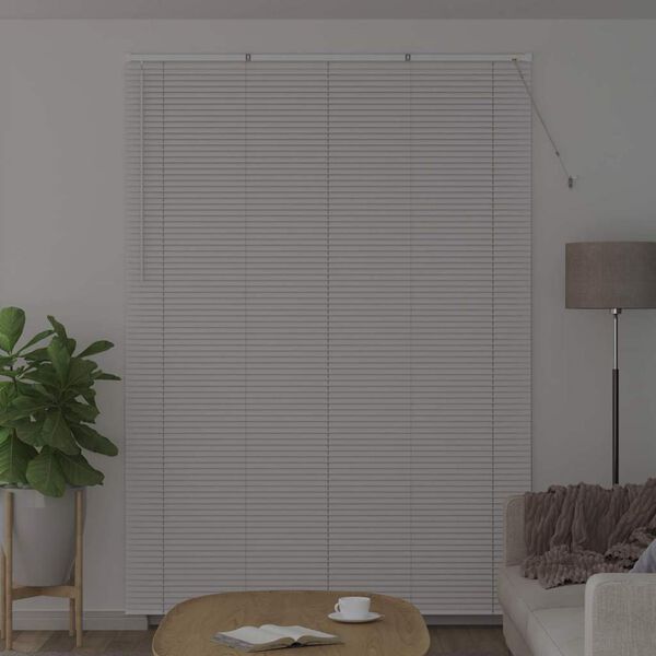 vidaXL Persianas venecianas com cortinas Branco 220 x 155 cm Alum&iacute;nio