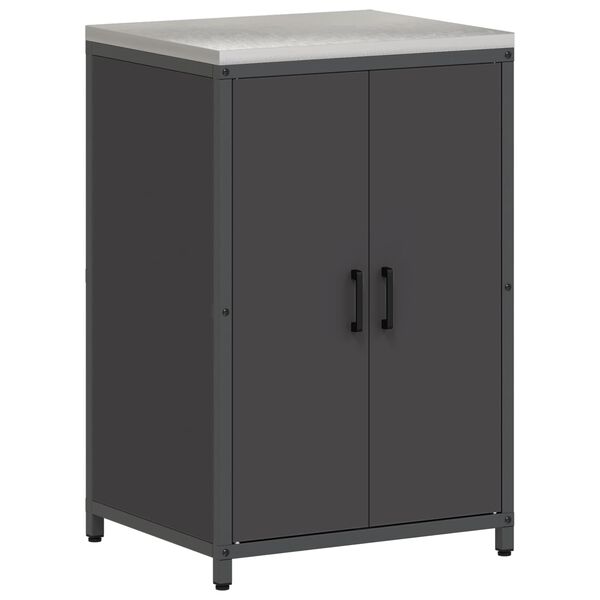 vidaXL Armazenamento de Cozinha com porta Preto 60 x 50 x 92 cm A&ccedil;o