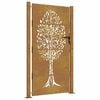 vidaXL Port&atilde;o de jardim 100x175 cm em a&ccedil;o corten com design de &aacute;rvore