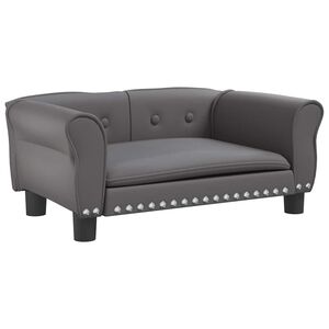 vidaXL Cama para c&atilde;es 70x45x30 cm couro artificial cinzento
