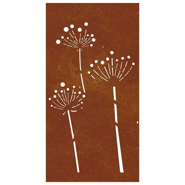 vidaXL Decora&ccedil;&atilde;o p/ muro de jardim 105x55 cm a&ccedil;o corten design flores