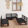 vidaXL 6 pcs conjunto lounge de jardim pinho maci&ccedil;o preto