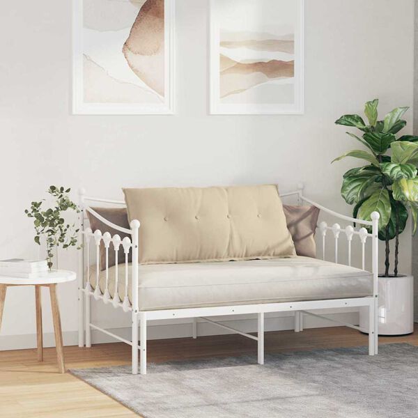 vidaXL Travesseiro para Costas Creme 100 x 50 cm Tecido de Microfibra