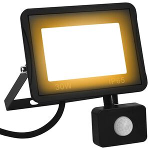 vidaXL Projetor c/ ilumina&ccedil;&atilde;o LED e sensor 30 W branco quente