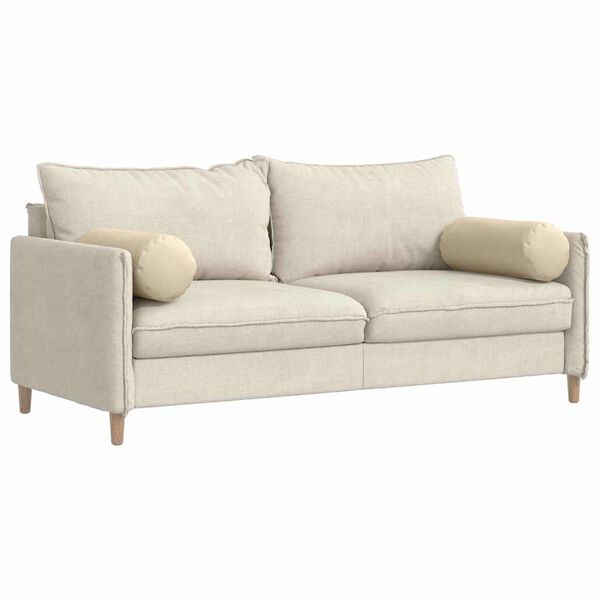 vidaXL Almofadas de Apoio 2 pcs Creme Ø 25 x 70 cm tecido