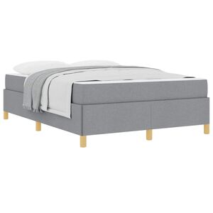 vidaXL Estrutura da Cama Cinzento-claro 140 x 190 cm tecido