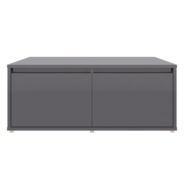 vidaXL Mesa de centro 80x80x31 cm derivados de madeira cinza brilhante