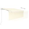 vidaXL Toldo retr&aacute;til autom&aacute;tico com estore 3,5x2,5 m cor creme