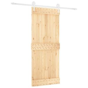 vidaXL Porta Deslizante Natural e Branco 85 x 210 cm