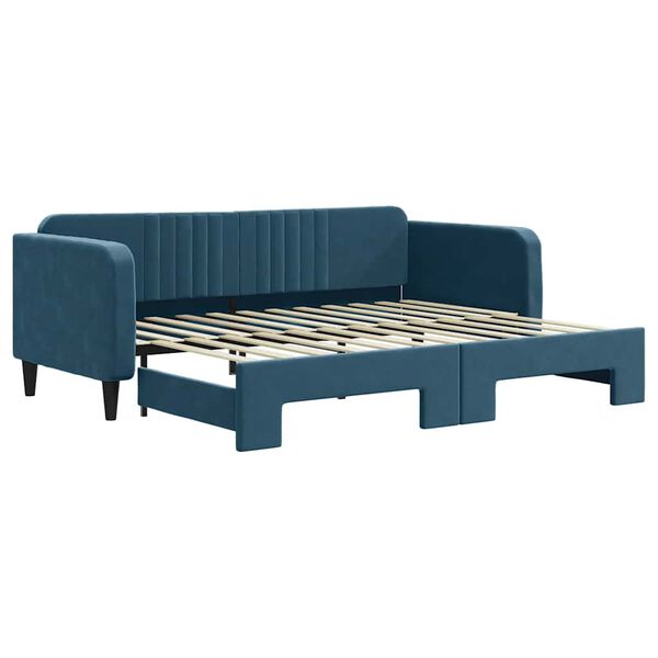 vidaXL Sof&aacute;-cama com gavet&atilde;o 90x200 cm veludo azul