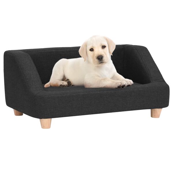 vidaXL Sof&aacute; para c&atilde;es 95x63x39 cm linho preto
