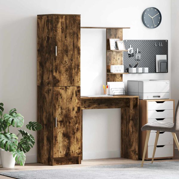 vidaXL Mesa 2 pcs Carvalho Defumado