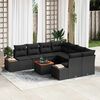 vidaXL Conjunto de Sof&aacute; de Jardim 9 pcs Preto Rattan Sint&eacute;tico