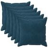 vidaXL Capa almofada 6 pcs HOUTEN Azul 80 x 80 cm Veludo