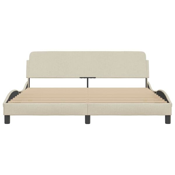 vidaXL Estrutura de cama Dover 180x200 cm tecido cor creme