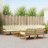 vidaXL Conjunto de Sof&aacute;s para Exterior 9 pcs Natural e Creme