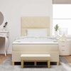 vidaXL Cama Box com colch&atilde;o com cabeceira Creme 120 x 190 cm tecido