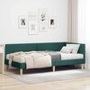 vidaXL Estrutura de Cama de Canto com Colch&atilde;o 2 pcs Verde tecido