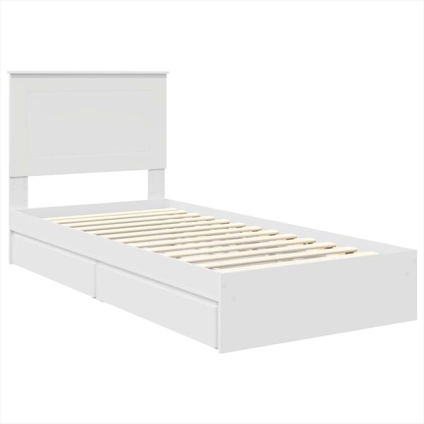 vidaXL Cama com Armazenamento Branco 90 x 200 cm Madeira processada