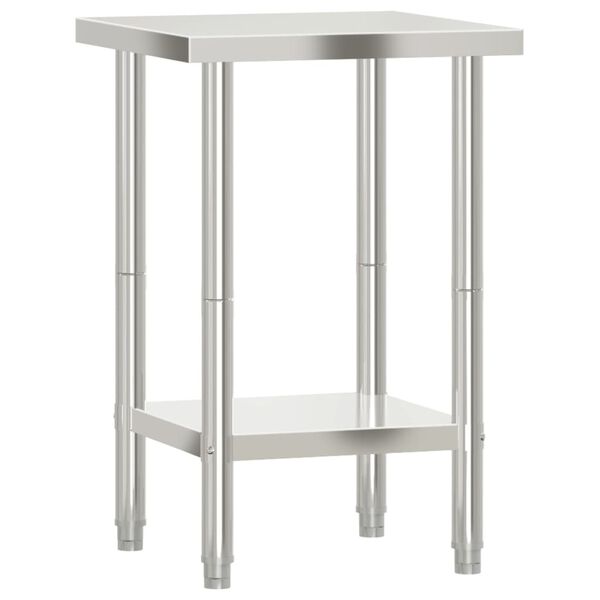 vidaXL Mesa de trabalho para cozinha 55x55x85 cm aço inoxidável