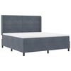 vidaXL Cama Box com fitas LED Cinza Escuro 180 x 200 cm Veludo