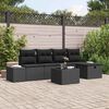 vidaXL Conjunto de Sof&aacute; de Jardim 6 pcs Preto 55 x 62 x 69 cm