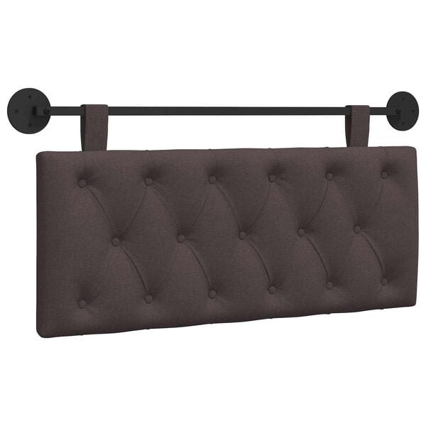 vidaXL Cabeceira Suspensa Marrom Escuro 110 x 55 x 7 cm tecido