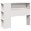 vidaXL Cama com estante sem colch&atilde;o 75x190 cm pinho maci&ccedil;o branco