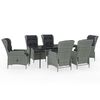vidaXL 7 pcs conjunto de jantar para jardim cinzento-claro