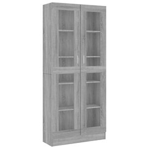 vidaXL Vitrine 82,5x30,5x185 cm derivados madeira cinzento sonoma