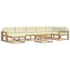 vidaXL Conjunto de Sof&aacute;s para Exterior 8 unid. Branco e Creme