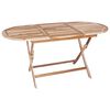 vidaXL Mesa de Jardim Dobr&aacute;vel Natural 160 x 80 x 76 cm
