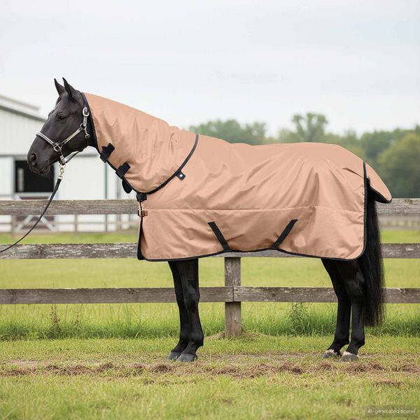 vidaXL Cobertor de Cavalo Cappuccino 105 cm Poli&eacute;ster