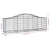vidaXL Cestos gabi&atilde;o arqueados 6 pcs 200x50x60/80 cm ferro galvanizado