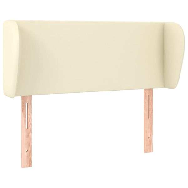 vidaXL Cabeceira de cama c/ abas couro artificial 93x23x78/88 cm creme