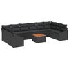 vidaXL Conjunto de Sof&aacute; de Jardim 11 unid. Preto vime PE