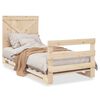 vidaXL Estrutura de cama com cabeceira 90x200 cm pinho maci&ccedil;o