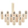 vidaXL Conj. jogo Kubb numerado 13 pcs c/ saco transporte pinho maci&ccedil;o