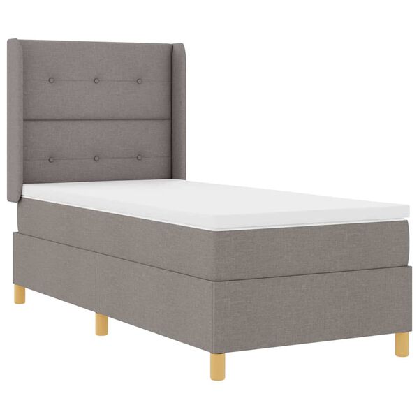 vidaXL Cama Box com colch&atilde;o Cinzento-acastanhado 80 x 200 cm tecido