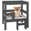 vidaXL Cama para cães 55,5x53,5x60 cm madeira de pinho maciça cinza