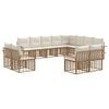 vidaXL Conjunto de Sof&aacute;s para Exterior 12 pcs Natural e Branco Creme